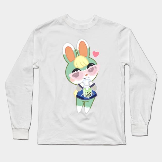 Sasha with bubble tea Long Sleeve T-Shirt by miriart